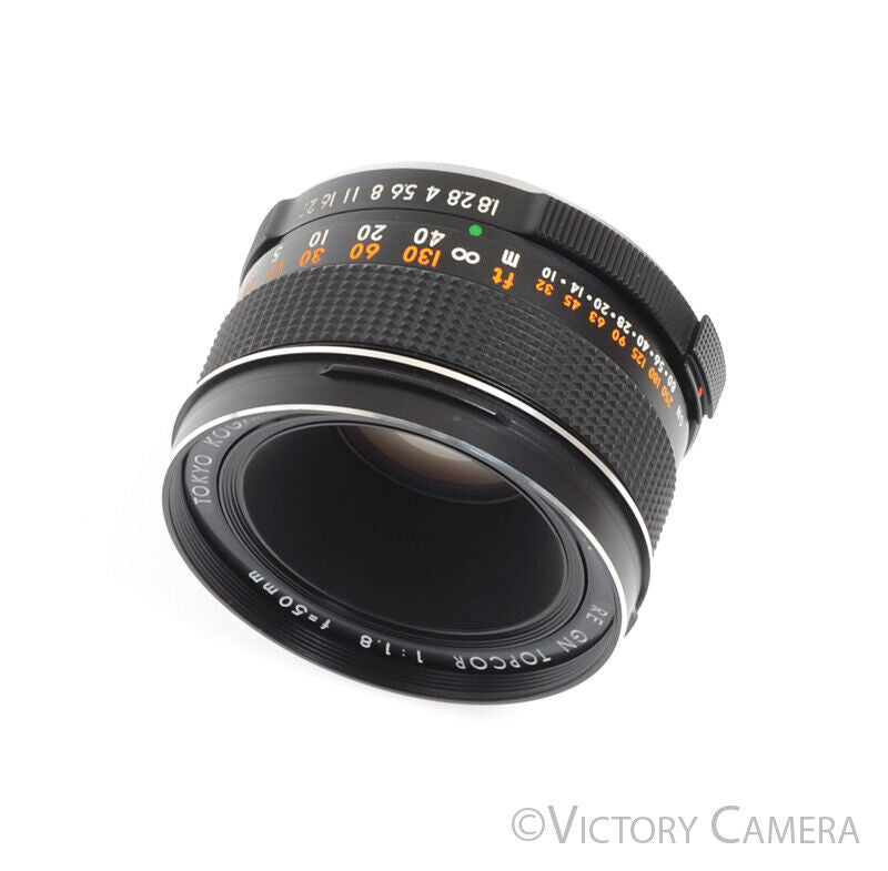 Topcon Topcor 50mm f1.8 RE GN Standard Prime Lens for Super DM -Very Clean- - Victory Camera