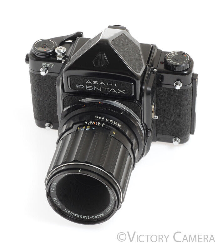 Pentax 6x7 67 MLU Mirror Lock Camera w/ 135mm Macro Lens -New Seals-