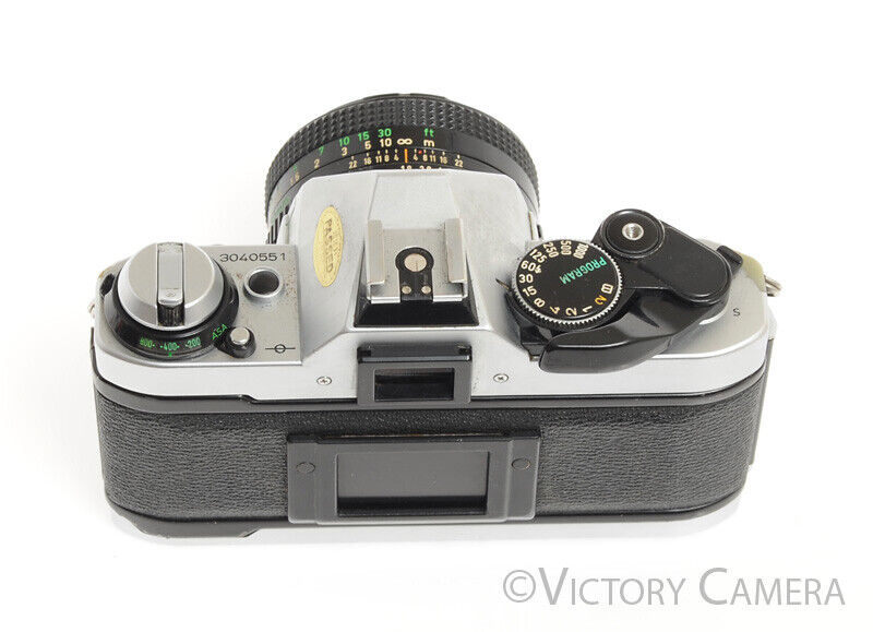 Canon AE-1 Program Chrome 35mm Film SLR Camera w/ 50mm F1.8 Lens -No Squeak-
