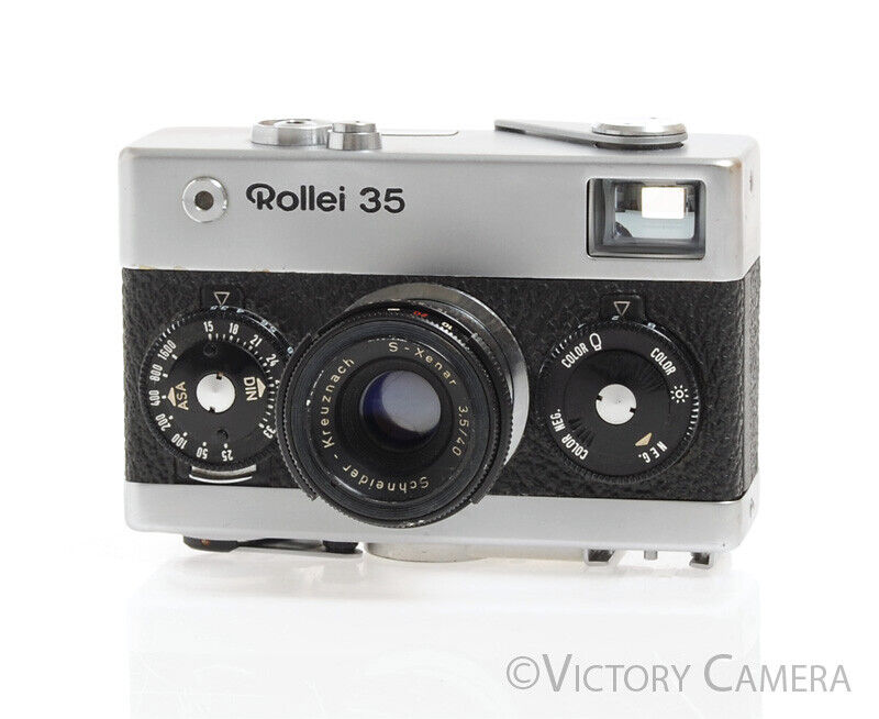 Rollei 35 Chrome 35mm Camera w/ 40mm f3.5 Schneider Xenar -Nice, Good Meter- - Victory Camera