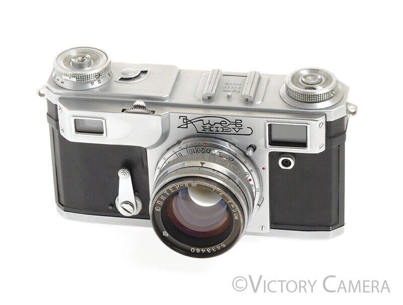 Kiev 2A Chrome Rangefinder (Contax IIa Copy) w/ 5cm f2 Lens -Cool-