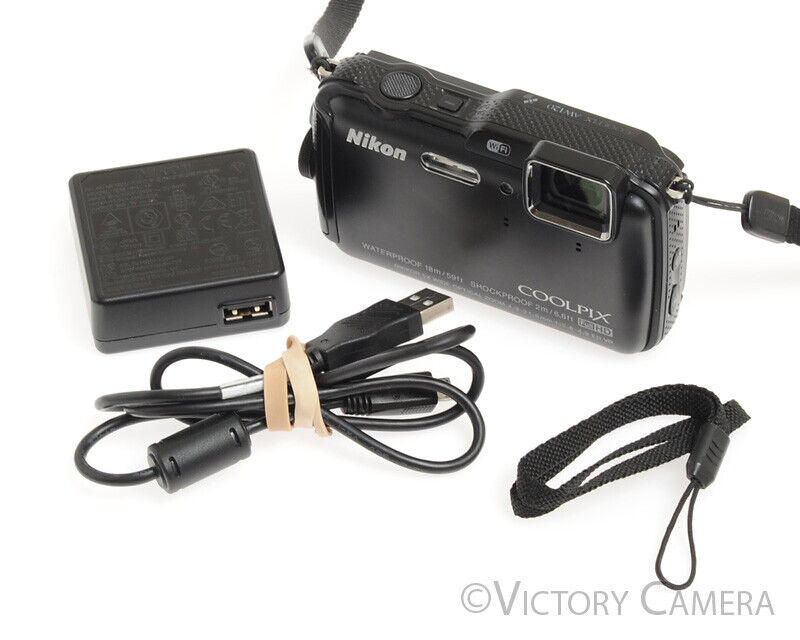Nikon Coolpix AW120 Black 16.0MP Waterproof / Shockproof Digital Camera -Cool- - Victory Camera