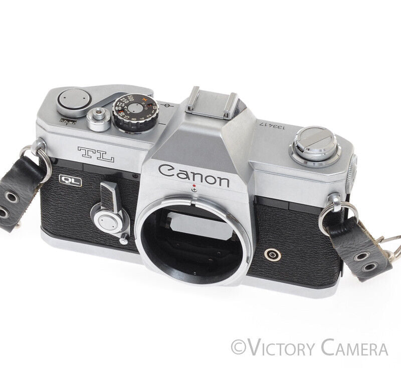 Canon TL QL Chrome 35mm SLR Camera Body -Read, No Meter- - Victory Camera