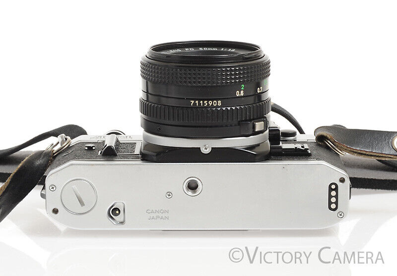 Canon AE-1 Program Chrome 35mm Camera w/ 50mm F1.8 Lens -New Seals No Squeak-