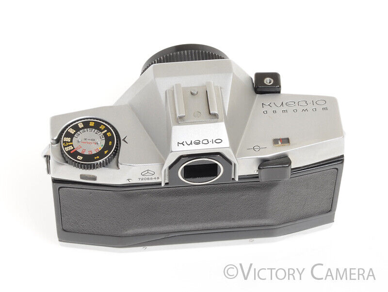 Kiev 10 Automat Chrome 35mm SLR w/ 50mm f2 Lens -Gold Aperture and Shutter- - Victory Camera