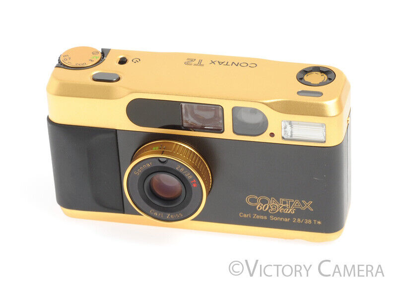 Contax T2 Gold Point-and-Shoot 35mm Camera w/ 38mm f2.8 Lens -Nice in Box- - Victory Camera