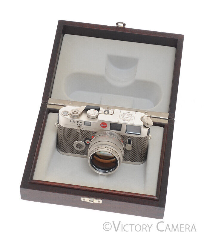 Leica M6 w/ 50mm Summilux 150 Jahre Set Platinum Film Rangefinder Camera -Mint- [MINT] - Victory Camera