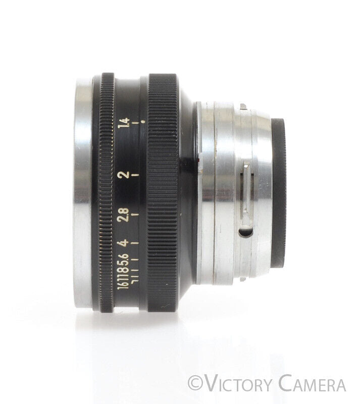 Nikon Nikkor-S 5cm 50mm F1.4 Black Prime Lens for S Mount -Clean Glass- - Victory Camera