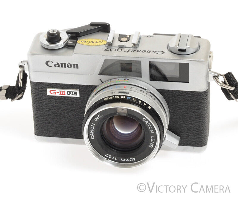 Canonet QL17 QL-17 GIII Rangefinder Camera w/ 40mm f1.7 Lens -Clean, N