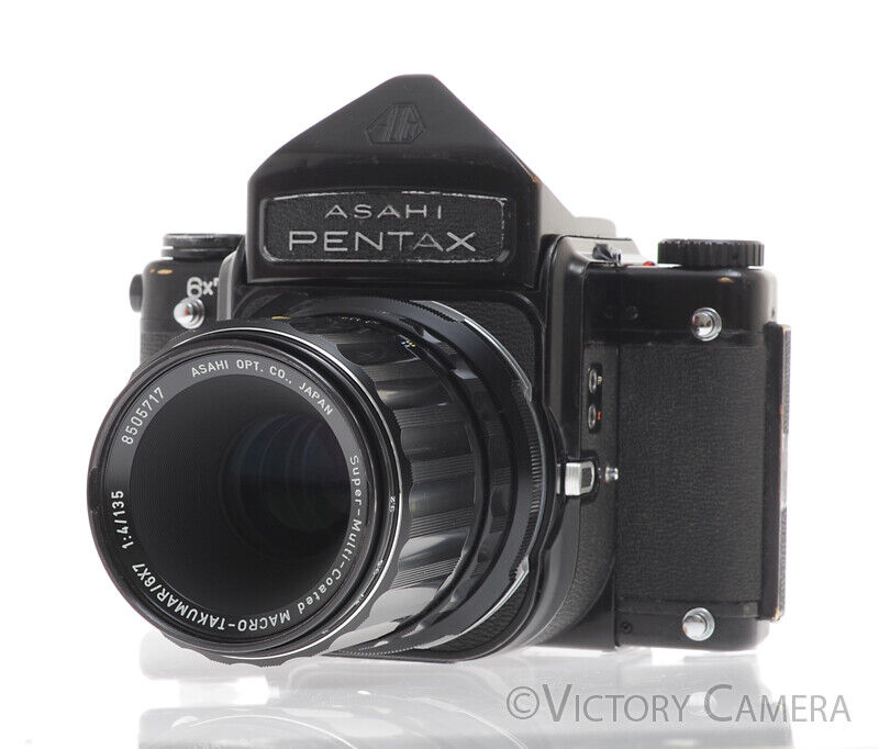 Pentax 6x7 67 Medium Format Camera w/ 135mm f4 Macro Lens -New Seals-