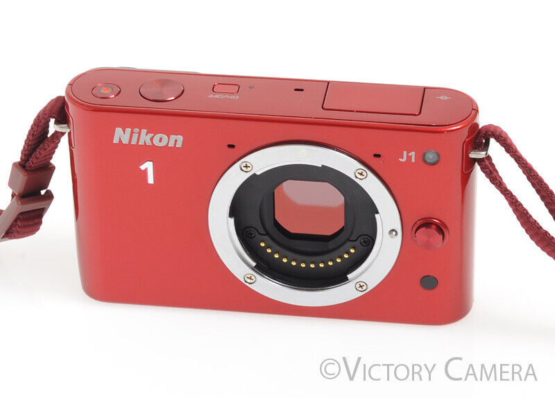 Nikon 1 J1 Red Mirrorless 10.1MP Digital Camera Body -As-Is, Parts or Repair- - Victory Camera