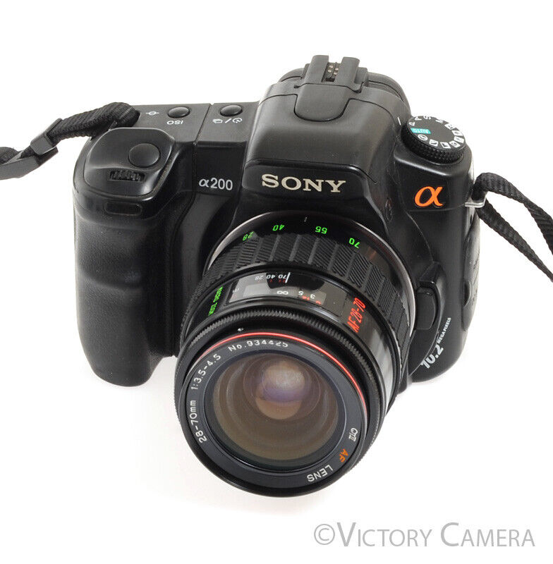Sony Alpha A200 10.2MP Digital SLR Camera Body w/ 28-70mm Macro Zoom Lens - Victory Camera