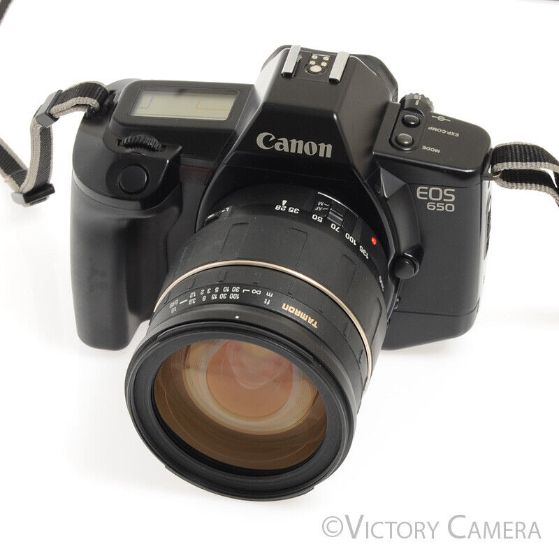 Canon EOS 650 Autofocus 35mm FILM Camera w/ 28-200mm Zoom Lens - Victory Camera