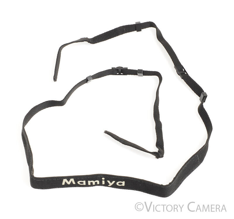 Mamiya 6 / 7 Rangefinder Black Nylon Camera Strap w/ White Logo -Nice-