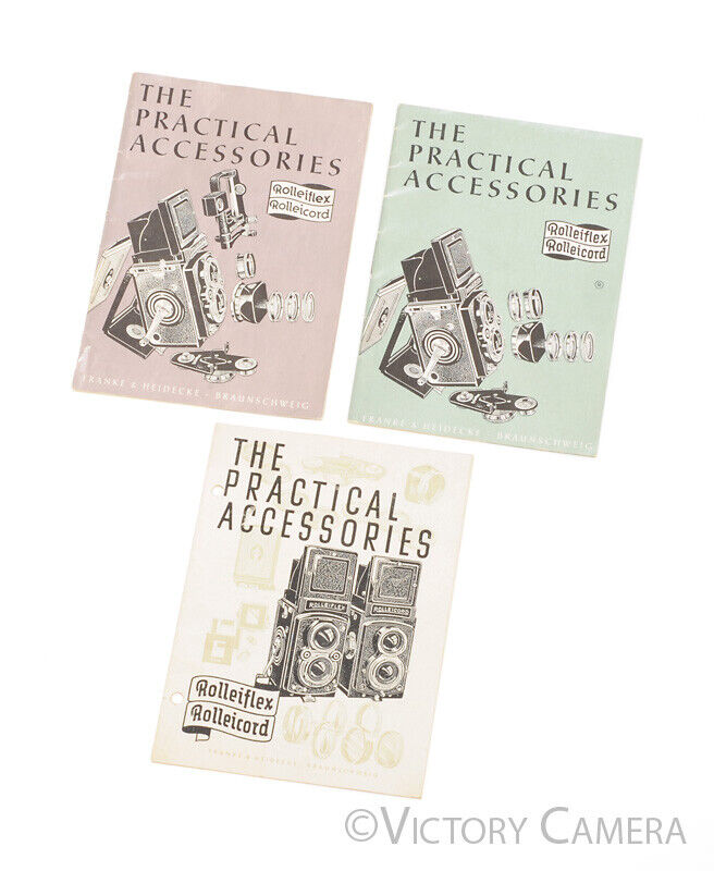 3x Rollei Rolleiflex Vintage Manual / Catalogs on The Practical Accessories [EXC] - Victory Camera