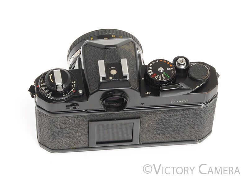Nikon FE Black 35mm Camera w/ 50mm f1.8 E Series Lens -New Seals-