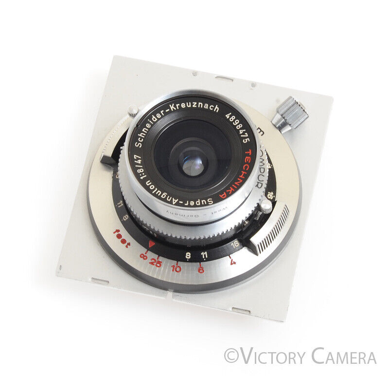 Linhof Technkia Super-Angulon 47mm f8 Lens in #0 Shutter w/ Focus Mount -Rare-