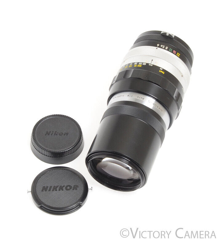 Nikon Nikkor-Q Auto 200mm f4 Photomic Non-AI Telephoto Prime Lens -Clean- - Victory Camera