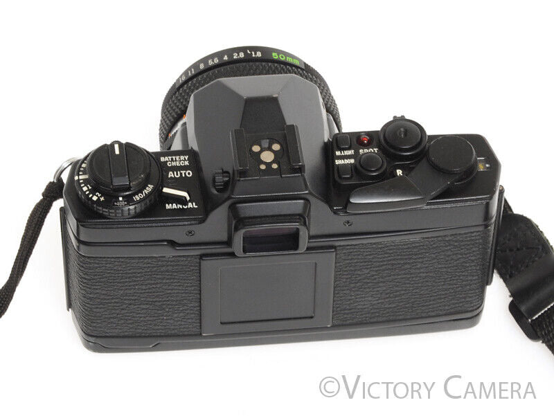 Olympus OM-4Ti OM-4 Ti Rare Black 35mm Camera w/ 50mm f1.8 Lens -Good Seals- - Victory Camera