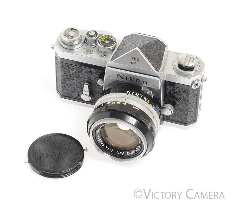 Early 1960/61 64xxx Nikon F w/ 50mm f1.4 Lens, Eye Level Finder -New Seals-