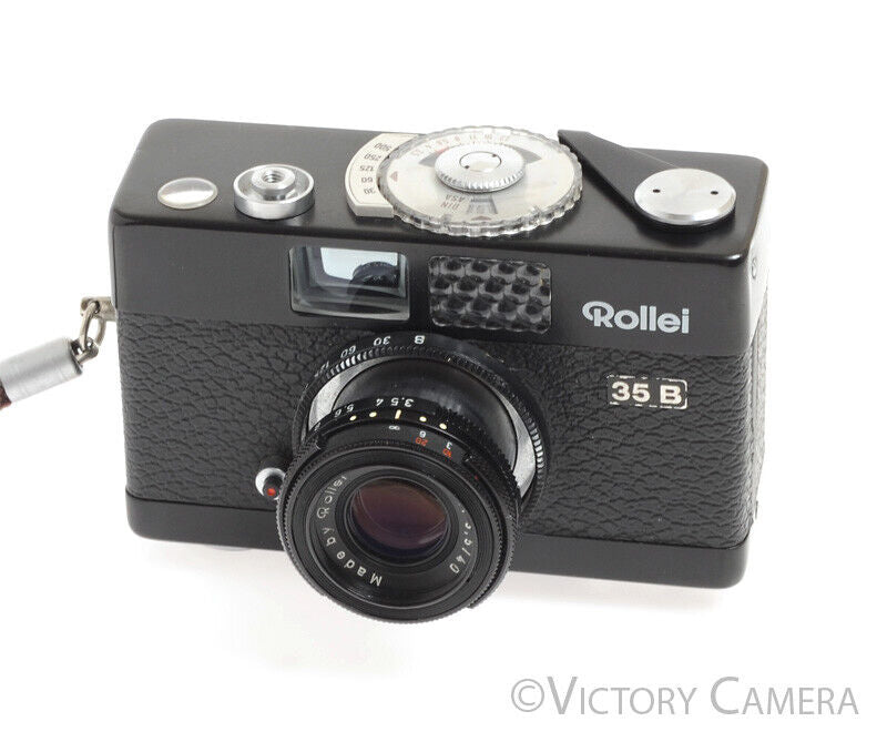 Rollei 35B 35 B Black 35mm Film Camera w/ Triotar 40mm F3.5 Lens -No Meter- - Victory Camera