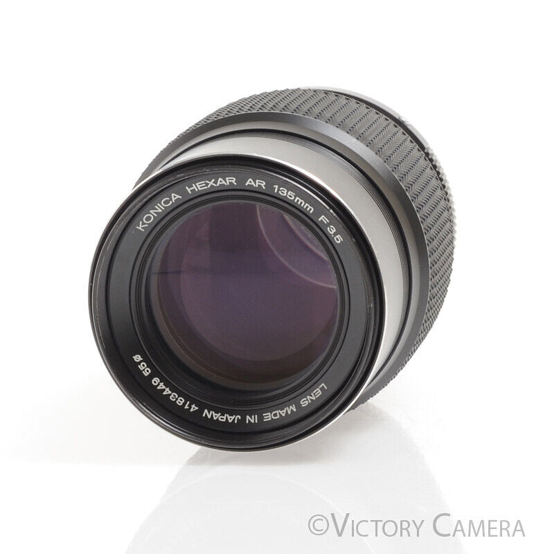 Konica Hexar AR 135mm f3.5 Manual Focus Lens w/ Hood -Bargain, Light Marks-