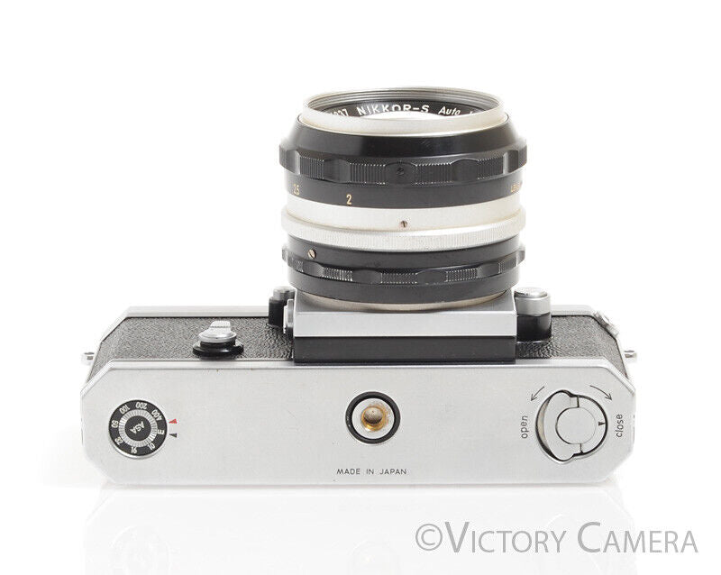Nikon F with Nikkor-S 50mm f1.4 Lens and Eye Level Finder -Clean, New Seals- - Victory Camera