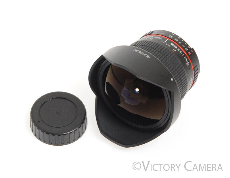 Rokinon 8mm f3.5 Wide Angle Fisheye Lens for Nikon AI-S -Small Mark- - Victory Camera