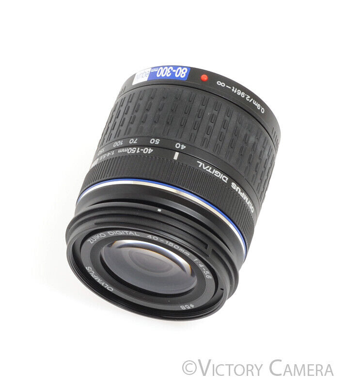 Olympus Zuiko Digital 40-150mm f4-5.6 Zoom Lens for Four Thirds -Clean w/ Shade- - Victory Camera