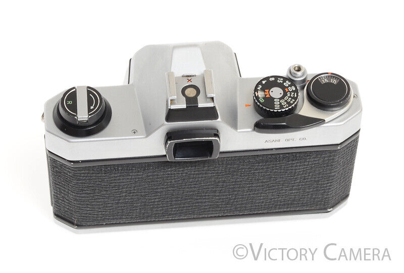Pentax K1000 Chrome 35mm Film SLR Camera Body -New Seals, No Meter-