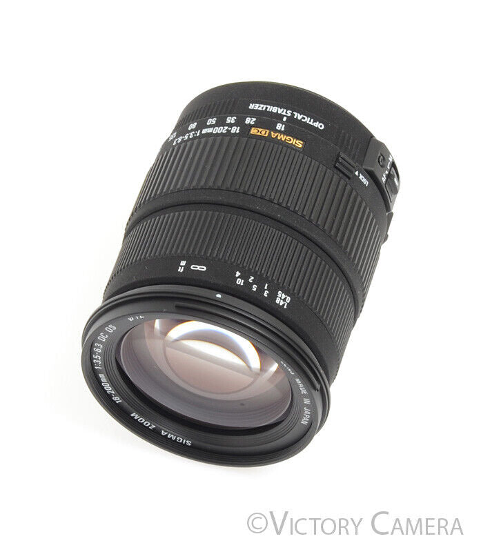 Sigma 18-200mm f3.5-6.3 DC DS Full Frame Zoom Lens for Canon EF -Clean w/ Shade- - Victory Camera