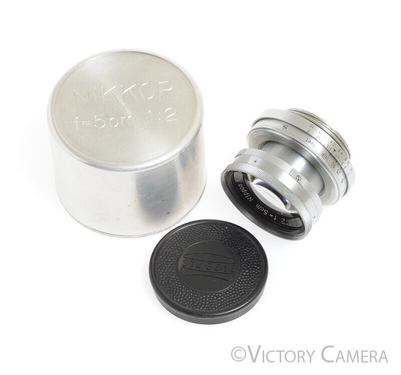 Nikon Nikkor H.C 5cm 50mm f2 LTM Rare Collapsible Screw Mount Lens w/ Bubble - Victory Camera