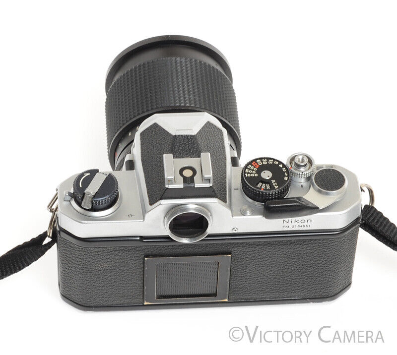Nikon FM (early version) Chrome 35mm Film SLR Camera w/ 28-80mm Zoom Lens - Victory Camera