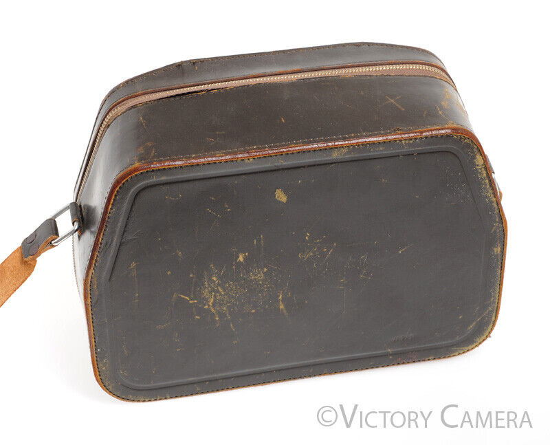 Nikon F Brown Hard Leather System Case -Read, Broken Zipper-