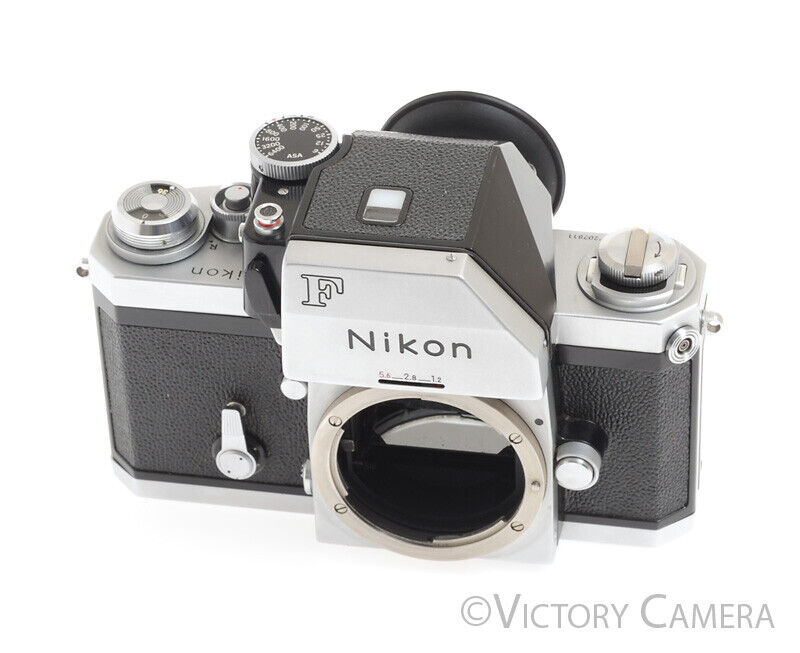 Nikon F Chrome 35mm Camera Body w/ Photomic Prism -Clean, Meter Slightly Off-