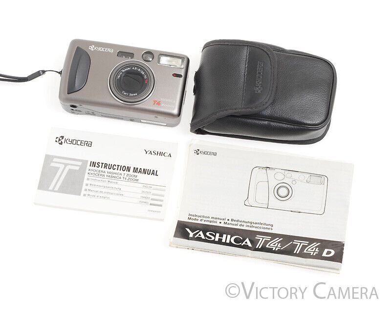Yashica T4 Zoom 35mm Point &amp; Shoot Camera -As-Is, Parts/Repair-