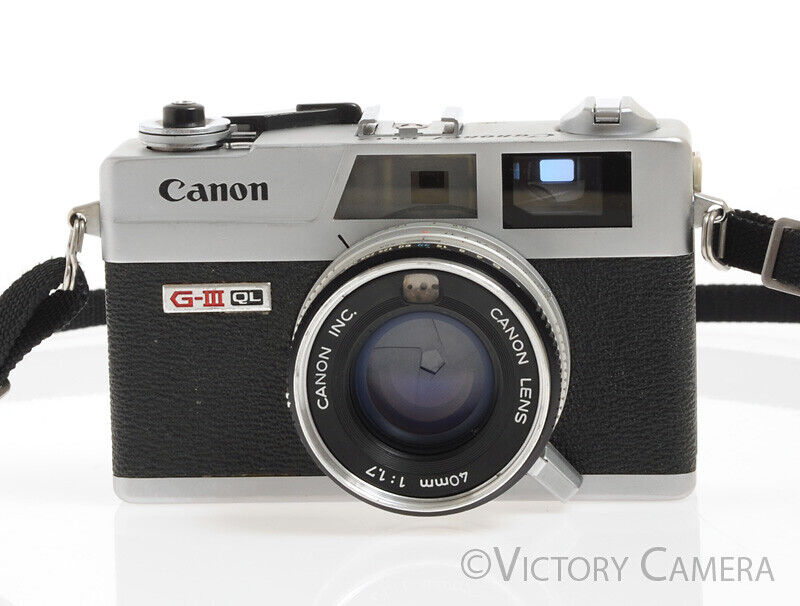 Canonet QL17 QL-17 GIII Chrome 35mm Rangefinder Camera -Clean, New Seals- - Victory Camera