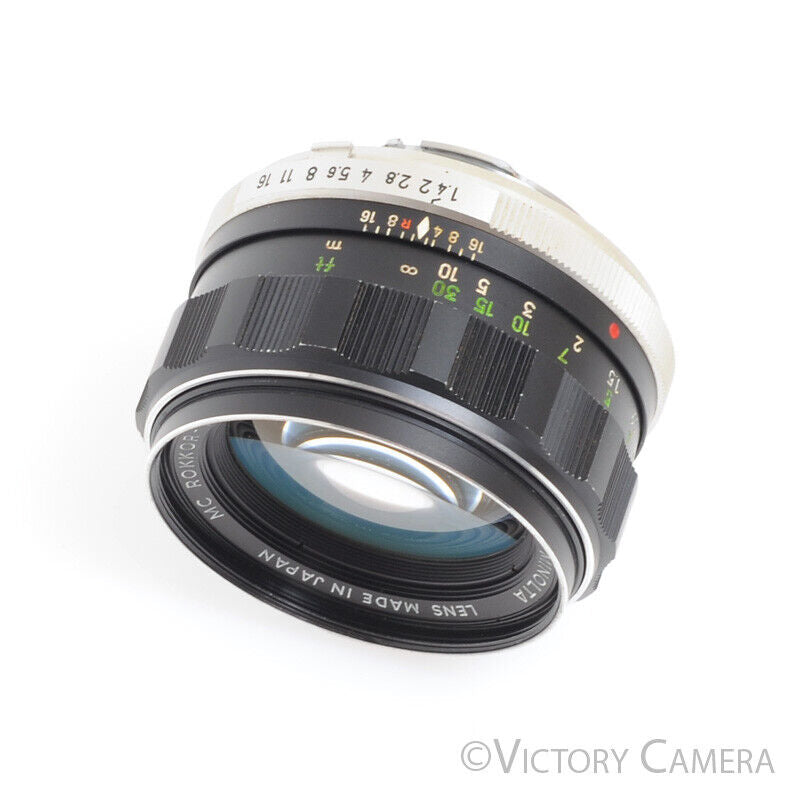 Minolta Rokkor-PF MC 58mm F1.4 Prime Lens -Clean- - Victory Camera