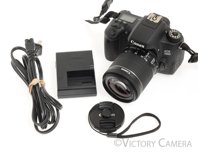 Canon EOS 760D / Rebel T6s 24.2 MP DSLR w/ 18-55mm Zoom Lens