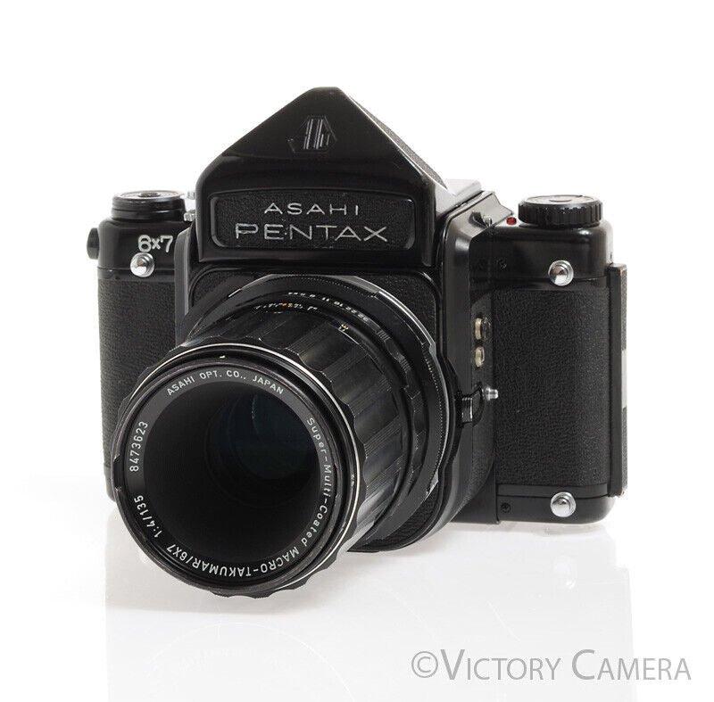 Pentax 6x7 67 MLU Mirror Lock Camera w/ 135mm Macro Lens -New Seals-