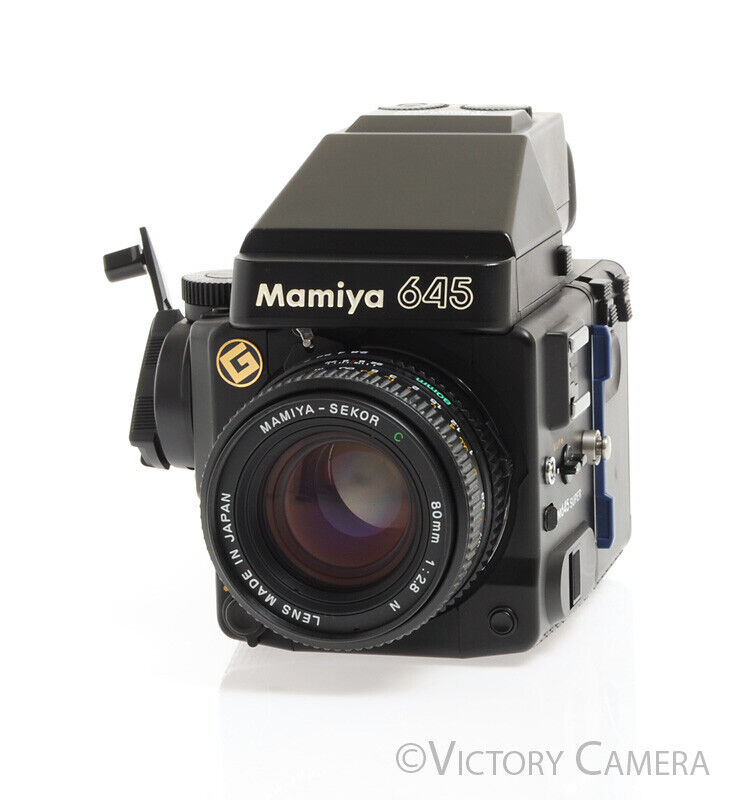 Mamiya 645 Super Medium Format Film Camera w/ AE Prism Finder 80mm Lens Winder - Victory Camera