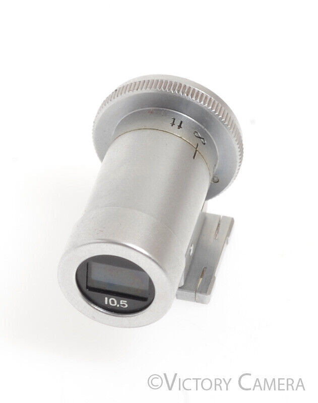 Nikon Nippon Kogaku 10.5cm 105mm Chrome Viewfinder in Case -Light Haze-