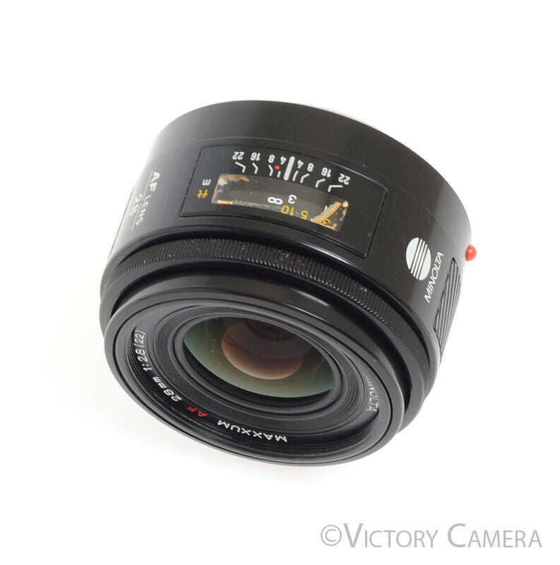 Minolta Maxxum 28mm f2.8 (Sony A) Auto Focus Wide Angle Lens -Clean Glass- - Victory Camera