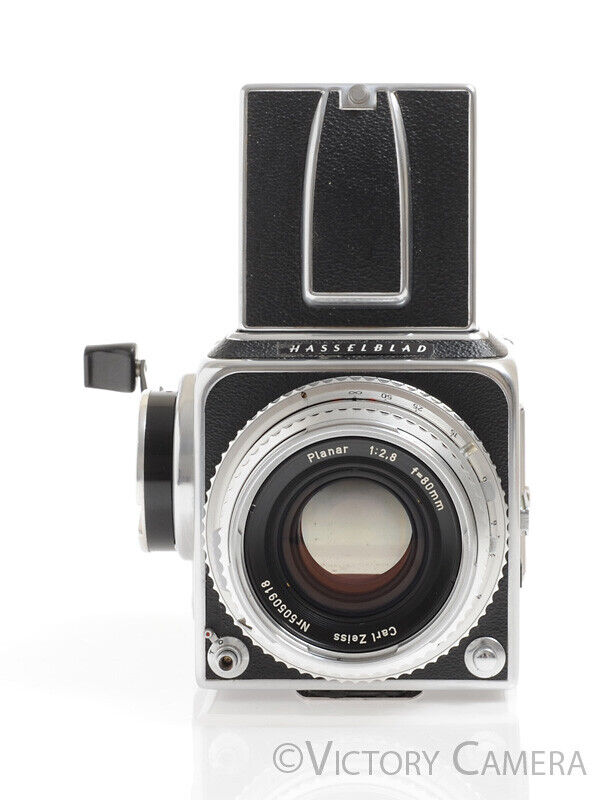 Hasselblad 500c Chrome Camera w/ Rare Split Prism Grid Screen, 80mm, 12 Back
