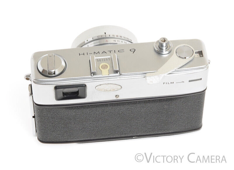 Minolta Hi-Matic 9 Chrome 35mm Rangefinder w/ Rokkor 45mm f1.7 Lens -New Seals-