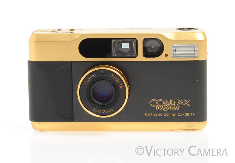 Contax T2 Gold Point-and-Shoot 35mm Camera w/ 38mm f2.8 Lens -Nice in Box- - Victory Camera