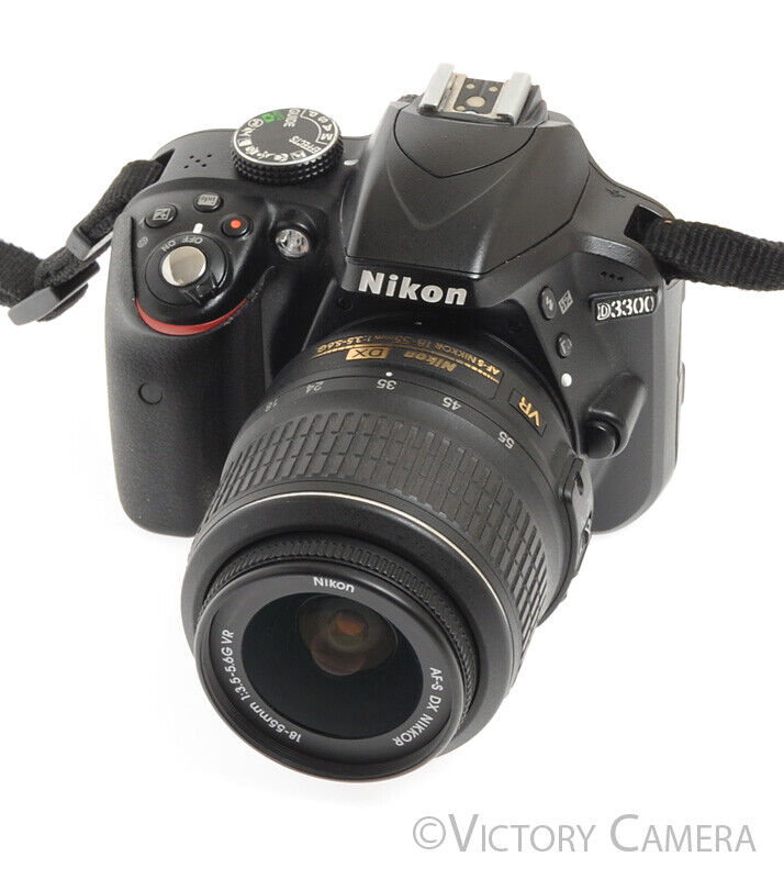 Nikon D3300 24MP Digital SLR Camera w/ 18-55mm Lens -~32,000 Shots- - Victory Camera