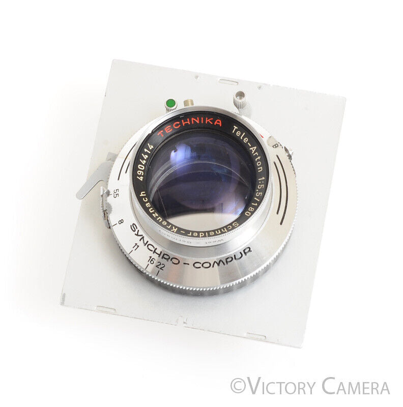 Linhof Schneider-Kreuznach Tele-Arton 180mm f5.5 Lens in Synchro-Compur for 6x9 [EXC+] - Victory Camera