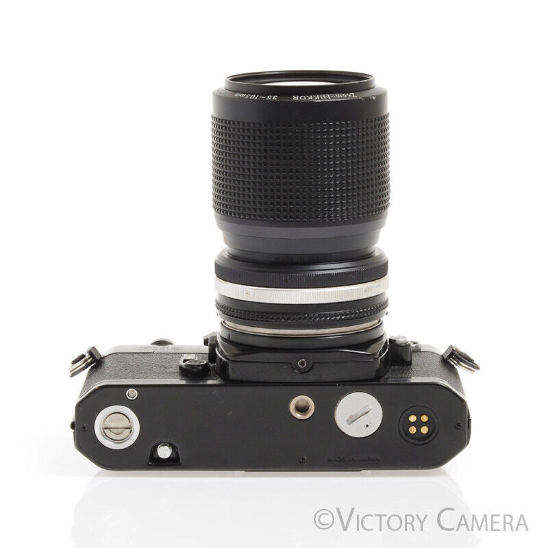 Nikon FM-2n FM2n Black Camera Body w/ 35-105mm F3.5-4.5 AI-S Lens -New Seals-