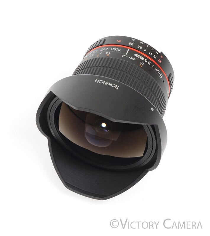 Rokinon 8mm f3.5 Wide Angle Fisheye Lens for Nikon AI-S -Small Mark- [EXC-] - Victory Camera